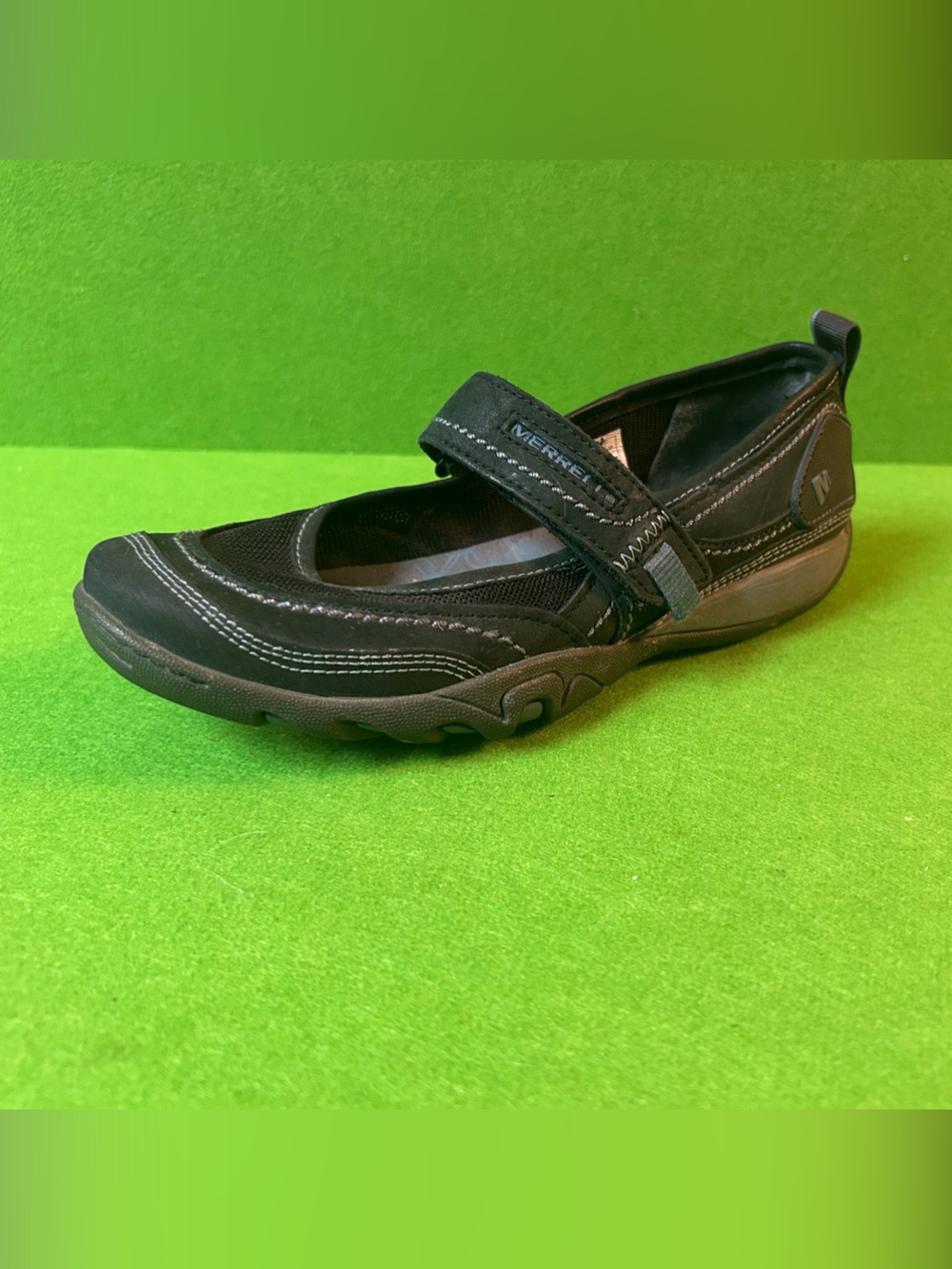 Merrell Mimosa Emme Mary Jane 6 US Hook and Loop Black Comfort Flats Walking